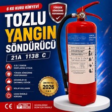 Vallentina 6 kg Kuru Kimyevi Tozlu Yangın Söndürme Cihazı Tse-Hyb Belgeli Yüksek Performanslı