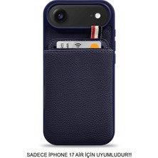 SC Soo Case iPhone 17 Air Uyumlu Kılıf Cüzdanlı Deri Kadife Iç Yüzeyli SOO-811 Kılıf