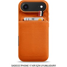 SC Soo Case iPhone 17 Air Uyumlu Kılıf Cüzdanlı Deri Kadife Iç Yüzeyli SOO-811 Kılıf