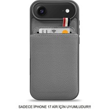 SC Soo Case iPhone 17 Air Uyumlu Kılıf Cüzdanlı Deri Kadife Iç Yüzeyli SOO-811 Kılıf