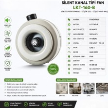 Fanexfan LKT-160-B 16 cm Geriye Eğimli Yuvarlak Model Kanal Fanı Fan