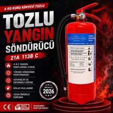 Vallentina 6 kg Kuru Kimyevi Tozlu Yangın Söndürme Cihazı Tse-Hyb Belgeli Yüksek Performanslı
