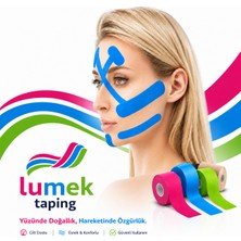 Lumek Yüz Kaldırma ve Kırışıklıklar Için Kinezyo Mavi Renk Bant