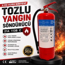 Vallentina 6 kg Kuru Kimyevi Tozlu Yangın Söndürme Cihazı Tse-Hyb Belgeli Yüksek Performanslı