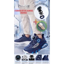 Prokids Döner Bağcık Mekanizmalı Çocuk Spor Ayakkabı - Ergonomik Hafif Taban Sneaker  + Çorap Hediye