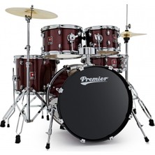 Premier Revolution 20" 5pc Akustik Davul Seti - Red Sparkle