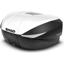 Shad SH58X White Motosiklet Arka Çanta 3 Kademeli Kapasiteli Beyaz Top Case Motor Çanta