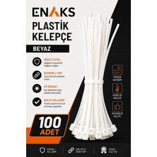 Enaks Plastik Kelepçe (100'LÜ Paket) 4,8*250 - Beyaz