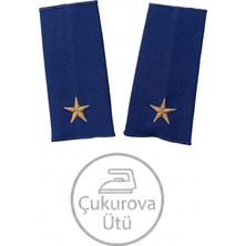 Çukurova Ütü Hava Kuvvetleri Karargah Lacivert Teğmen Omuzluk Apolet Rütbe 1 Çift