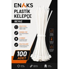Enaks Plastik Kelepçe (100'LÜ Paket) 3,6*200 - Beyaz