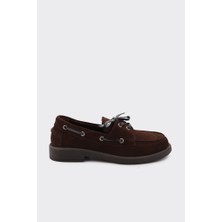 Derinet Hakiki Deri Bağcıklı Kadın Loafer