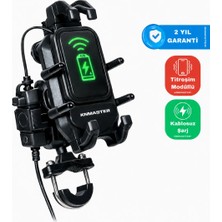 Knmaster TT-860WU Kablosuz Şarjlı Tüm Motosikletlere Uyumlu Telefon Tutucu