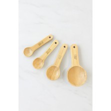 Kitchen Life 4'lü Bambu Ölçü Kaşık Seti