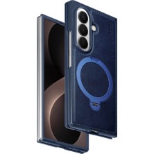 MobaxAksesuar Samsung Galaxy Z Fold 8 Ultra Kılıf Ring M-Safe Şarj Özellikli High Pu Deri HDD HBC-386 Skafta Case