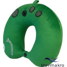 Mavi Makro Nakışlı Seyahat Boyun Yastığı Yeşil