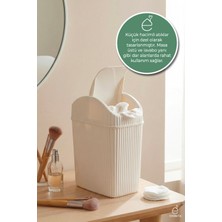 Evonita Kapaklı Mini Çok Amaçlı Saklama Kutusu Masa Üstü Organizer Banyo Mutfak Küçük Çöp Kovası