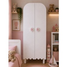 Afilli Gemici Oval 2 Kapaklı Dolap Tamamı Mdf Pembe