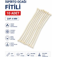 Labolist Alkol Lambası - Ispirto Ocağı Fitili - 10’lu Paket - Çap: 6 mm