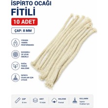 Labolist Alkol Lambası - Ispirto Ocağı Fitili - 10’lu Paket - Çap: 8 mm