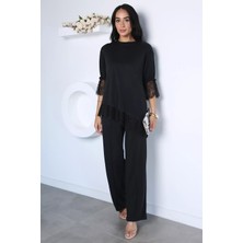 Gülseli Dantel Detaylı Bluz Pantolon Kubra Modal Ikili Takım P-00022940