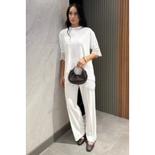 Gülseli Dantel Detaylı Bluz Pantolon Kubra Modal Ikili Takım P-00022940