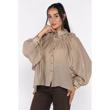 Gülseli Kadın Oversize Gömlek P-00022764