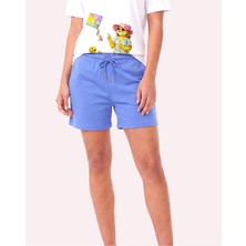 Piero Perla Metal Logo Detaylı Slim Fit Kadın Şort Bermuda