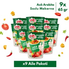 Snap Eats Hazır Makarna | Acılı Arabiata Çabuk Makarna | 65 gr | 9'lu Aile Paketi