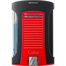 Colibri Daytona Tek Torch Pürmüz Metalik Kırmızı-Siyah Puro Çakmağı