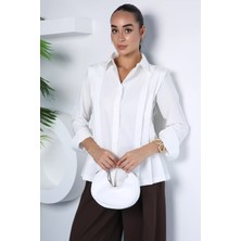 Gülseli Pileli Kadın Gömlek P-00022935
