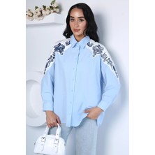 Gülseli Omuz Nakışlı Gömlek P-00022944