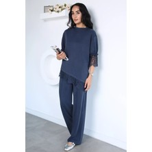 Gülseli Dantel Detaylı Bluz Pantolon Kubra Modal Ikili Takım P-00022940