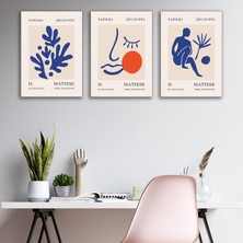 Tilki Dünyası Henri Matisse 3'lü Kanvas Tablo Seti - Modern Soyut Minimalist Duvar Dekoru