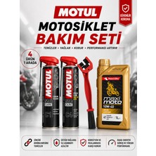 Motul C1 C4 + Maximoto 10W-40 1l Motosiklet Bakım Seti + Zincir Fırçası
