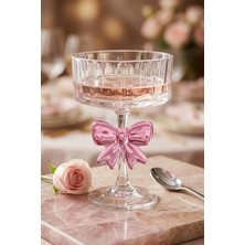 Kitchen Life Ribbon Ayaklı Cam Tatlı ve Dondurma Sunum Kasesi