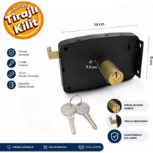 Yuma YM-600 Tirajlı Dış Kapı Kilidi 3 Turlu Tirajlı Oval Kilit 14 cm Karşılıksız