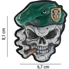 101INC Kafatası Yeşil Bere 3D Uv Velcro Patch