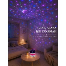 Epilons Yıldızlı Gökyüzü Projektörü Pembe Renkli Döner Çocuk Odası Gece Lambası