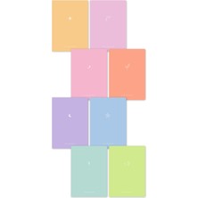 A5 8'li Esnek Kapak Okul Defteri 32 Yaprak 4 Çizgili 4 Kareli Not Defteri - Pastel Series