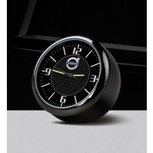OtoÇizgi Volvo Logolu Fosforlu Torpido Saati Dekoratif Analog Oto Saat