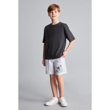 DeFacto Regular Fit Palmiye Baskılı Sweatshirt Kumaşı Şort Erkek Çocuk H7215A826HS