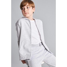 DeFacto Kapüşonlu Basic Fermuarlı Cepli Sweatshirt Hırka Erkek Çocuk E9575A826AU