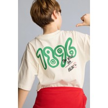 DeFacto %100 Pamuk Overshirt Fit Bisiklet Yaka Baskılı Kısa Kollu Tişört Erkek Çocuk H5736A826SM