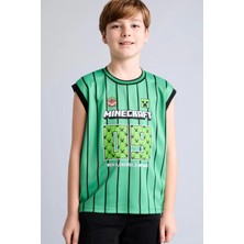 DeFacto Minecraft Bisiklet Yaka Yeşil Atlet Erkek Çocuk H6716A826HS