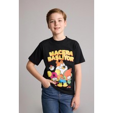DeFacto %100 Pamuk Süper 1 Takım New Regular Fit Bisiklet Yaka Kısa Kollu Tişört Erkek Çocuk H7924A826HS