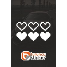 Turuncu Sticker Kalp (Heart) Dolu ve Boş Set Sticker Etiket 5x4 cm – Araç – Motor – Laptop - Kask Etiket Sticker