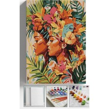 Corvo Sayılarla Boyama Seti Numaralı Tuval Fırça Boya Askı Aparatı Dahil Set 40X50 cm - Afrika Kadınları
