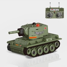 Toysturka Şarjlı Uzaktan Kumandalı Mini Tank 2.4 Ghz - Kızılötesi Savaş Modu & Sesli Type-C Şarjlı 7 cm Oyuncak Tank