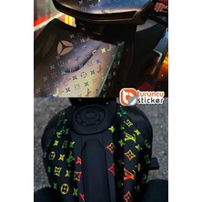Turuncu Sticker LV Desen Sticker 25x25 Cm - Araç -Motor - Laptop - Kask Etiket