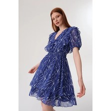 Gusto Bele Oturan Mini Elbise - Saks